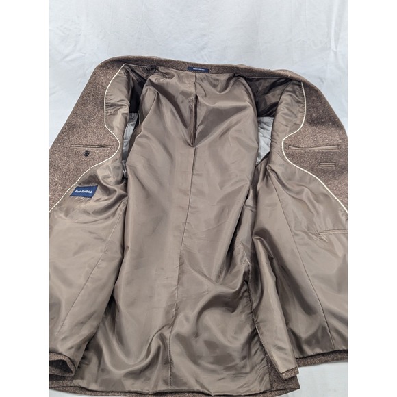 Paul Fredrick Blazer Sports Suit Jacket 100% Wool Brown Confetti Solid 48R 50" - Picture 6 of 12